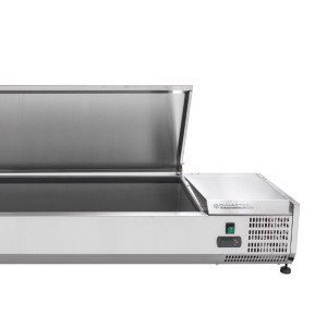 Saladette Koelvitrine om Neer te Zetten Deksel Inox - 9 x GN 1/3 - Dynasteel