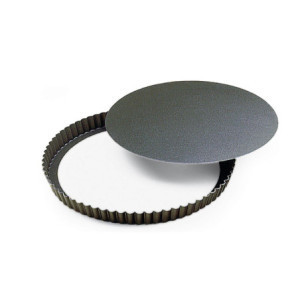 Hoge Geribbelde Ronde Taartvorm Antikleef Ø240 mm - Verwijderbare Bodem