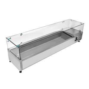Gekühlte Salatbar zum Aufstellen mit Glas - 8 x GN 1/3 - Dynasteel