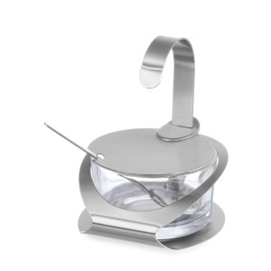 Käseglocke aus Glas und Edelstahl