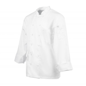 White Unisex Long Sleeve Calgary Kitchen Jacket - Size XXL - Chef Works - Fourniresto