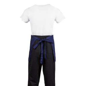Kurze Kellnerschürze in Marineblau aus Polycotton 373 x 750 mm - Whites Chefs Clothing - Fourniresto