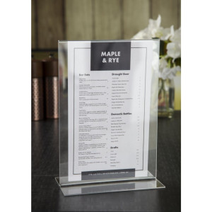 Vertical Acrylic A5 Menu Holder - Olympia - Fourniresto