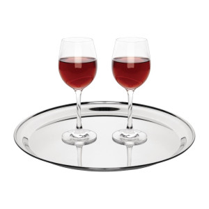 Ronde Serveerplaat van Roestvrij Staal Ø 355mm - Olympia - Fourniresto