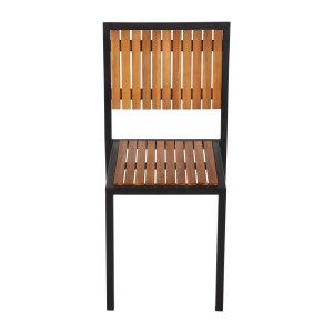 Steel and Acacia Chairs - Set of 4 - Bolero - Fourniresto