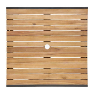 Vierkante Tafel van Staal en Acacia 80 cm - Bolero - Fourniresto