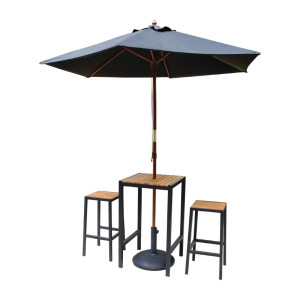 Barstoelen van staal en acacia - Set van 2 - Bolero - Fourniresto