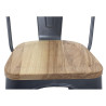 Stoelen van staal met houten zitting - Metallic grijs - Set van 4 - Bolero