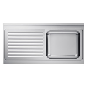 Sink 1 Bowl and Drainer on the Left in Stainless Steel - 1400x700 mm, CombiSteel