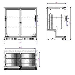 Achterbar Koelkast 2 Schuifdeuren - 208 L - Combisteel: Elegantie en Efficiëntie.