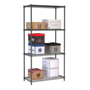 Demontabele Rek 4 Niveaus Zwart - L 900 x D 450 mm - Combisteel 7530.0025