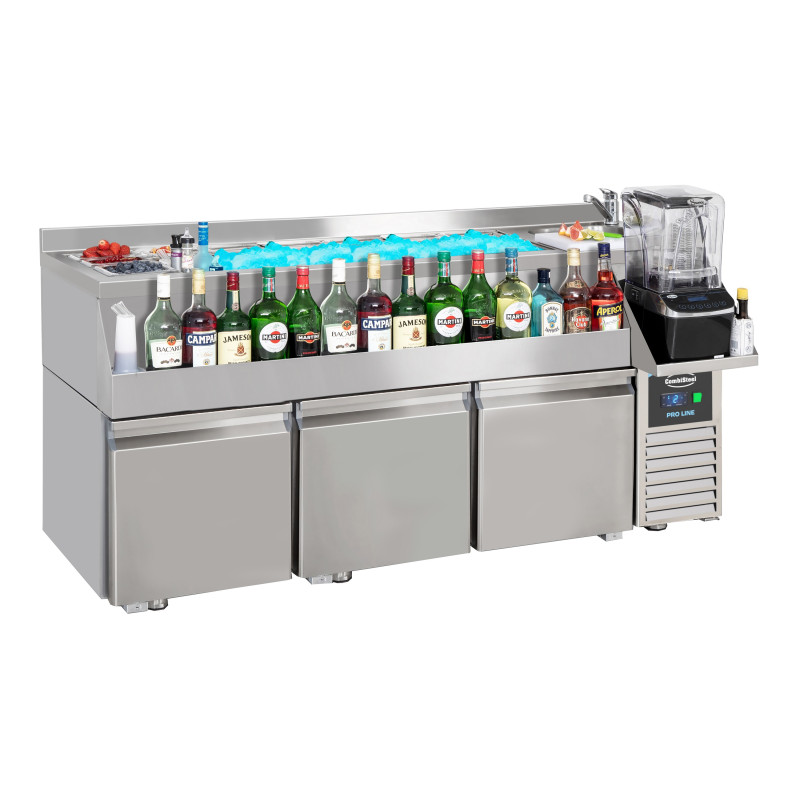 Refrigerated Table 3 Doors with Cocktail Bar - Combisteel