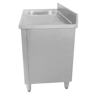 Meubel Spoelbak 1 Bak met Achterwand en 3 Laden - 1200 x 600 mm - Bak Links - Dynasteel