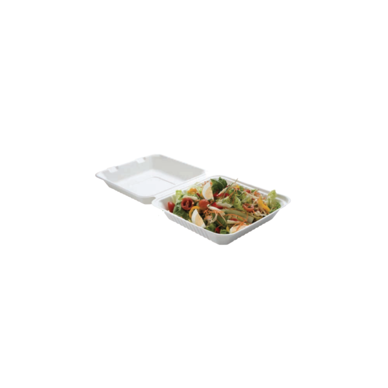 Mittagessenbox Bagasse 1 Fach - Packung mit 50