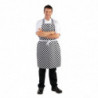 Latzschürze mit schwarz-weißem Karomuster 970 x 710 mm - Whites Chefs Clothing - Fourniresto