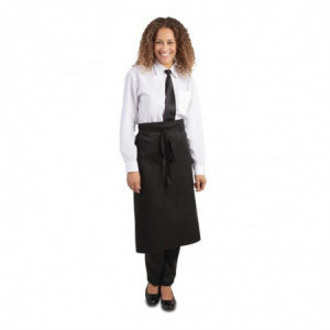 Standaard zwart schort van polycotton 914 x 762 mm - Whites Chefs Clothing - Fourniresto