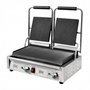 Kontaktgrill Doppelt Gerillt/Glatt-230V - Buffalo