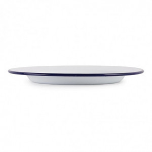 Flat enamelled steel plate 245mm - Set of 6 - Olympia - Fourniresto