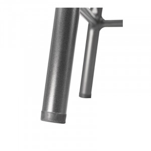 Lage krukken met houten zitting - metalen grijs - set van 4 - Bolero