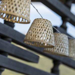 Slingerlamp Bamboe Zonne- en LED-stekker - Chill Hybrid - Lumisky